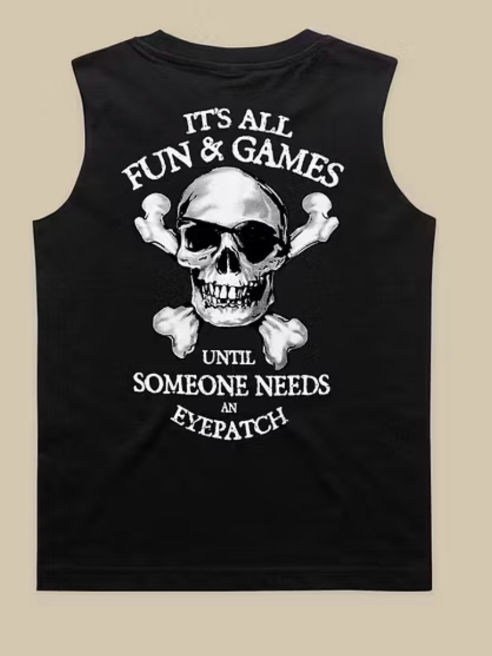 Men’s Skull Tank “It's All Fun & Games” - Picture 3 of 3